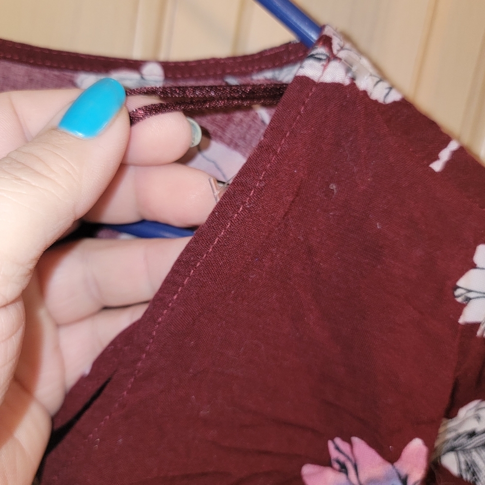 NWOT Mudd Misses sz  XL cropped Floral Shirt - Picture 5 of 7